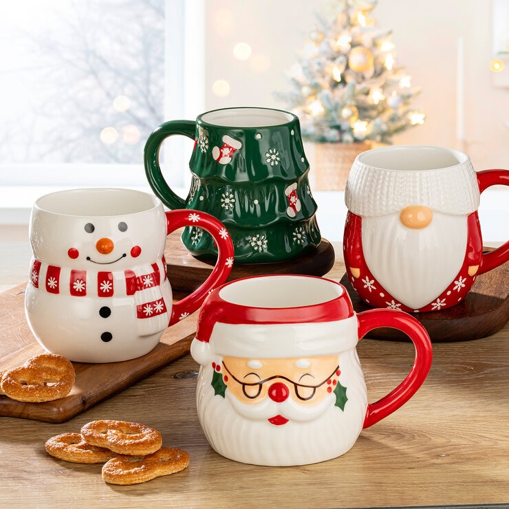 Signature Housewares Incorporated Juego de 4 Tazas Navideñas — Imagen 1 de 3