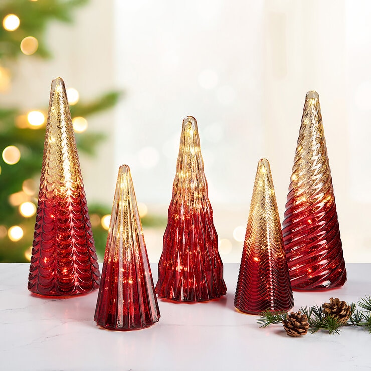 Set de Árboles de Vidrio con Luz Led, 5 Piezas — Imagen 2 de 2
