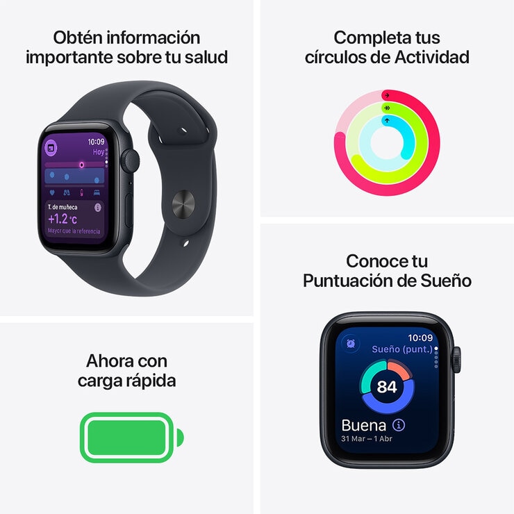 Apple Watch SE 3 GPS 44mm Aluminio Medianoche — Imagen 2 de 4