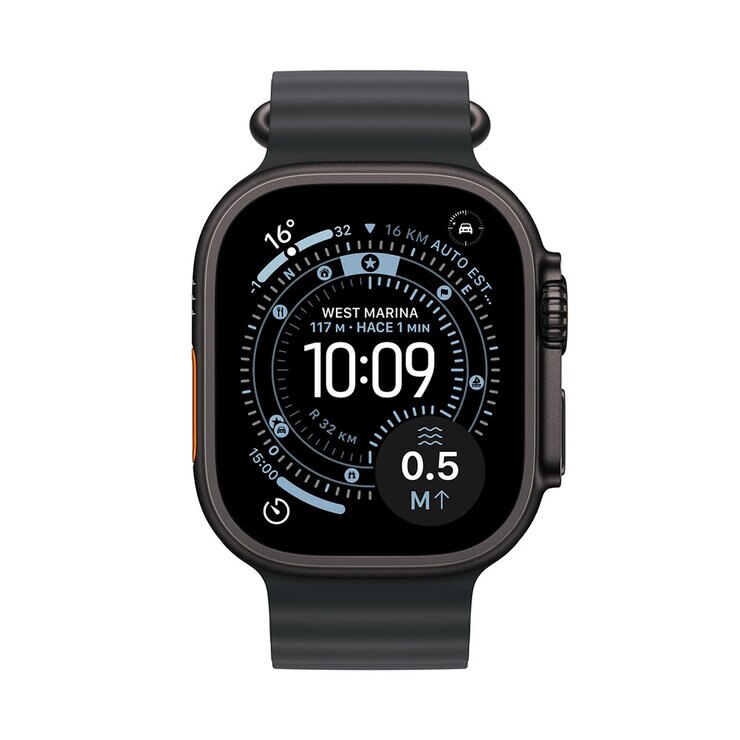Apple Watch Ultra 3 (GPS + Celular) 49mm Titanio Negro + Correa Ocean Negro - Unitalla — Imagen 2 de 4