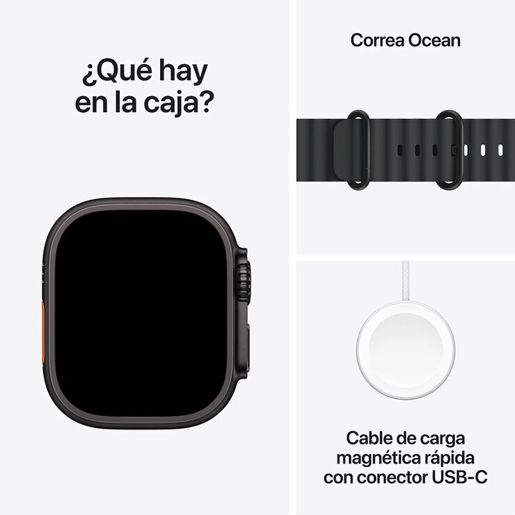 Apple Watch Ultra 3 (GPS + Celular) 49mm Titanio Negro + Correa Ocean Negro - Unitalla — Imagen 3 de 4