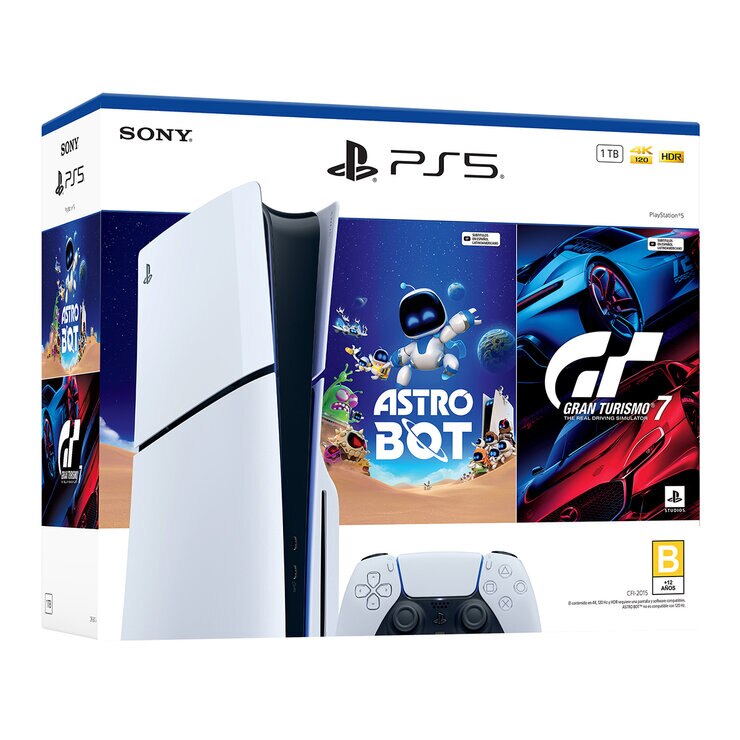 PlayStation 5: Consola Slim Estándar de 1TB + 2 Videojuegos + Estación de Carga — Imagen 3 de 4