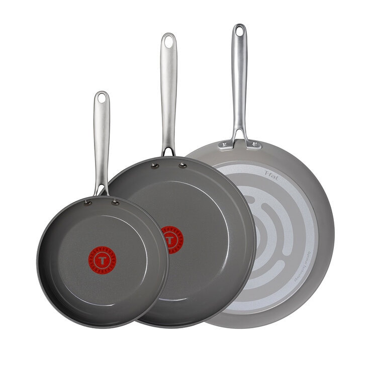 T-FAL Juego de 3 Sartenes de Cerámica con Recubrimiento Antiadherente — Imagen 1 de 4