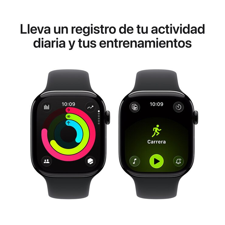 Apple Watch Series 11 (GPS) 46mm Aluminio Negro Azabache + Correa Deportiva Negra - Talla M/L — Imagen 2 de 4