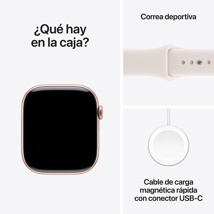 Apple Watch Series 11 (GPS) 46mm Aluminio Oro Rosa + Correa Deportiva Rubor Claro - Talla S/M — Imagen 4 de 4