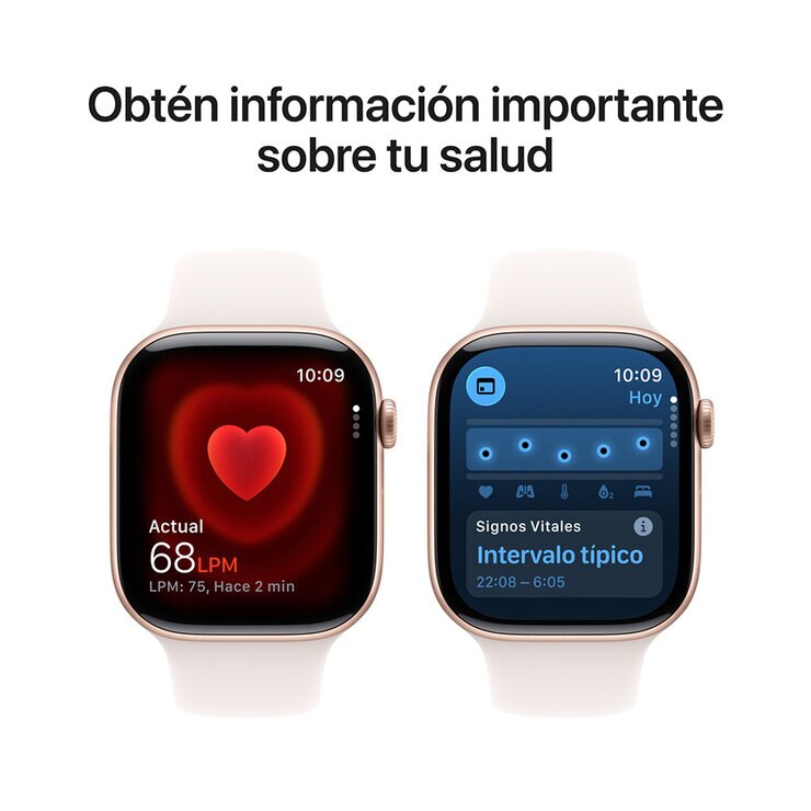 Apple Watch Series 11 (GPS) 46mm Aluminio Oro Rosa + Correa Deportiva Rubor Claro - Talla S/M — Imagen 2 de 4
