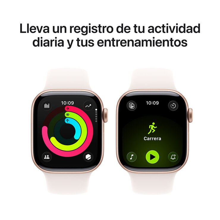 Apple Watch Series 11 (GPS) 42mm Aluminio Oro Rosa + Correa Deportiva Rubor Claro - Talla S/M — Imagen 4 de 4