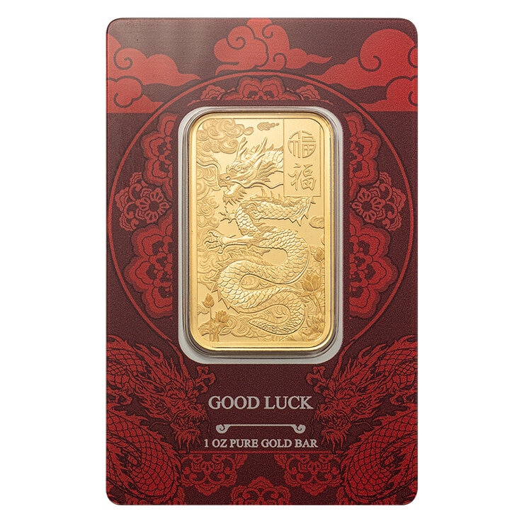 Lingote de Oro 1 oz PAMP, Dragón Buena Suerte — Imagen 1 de 4