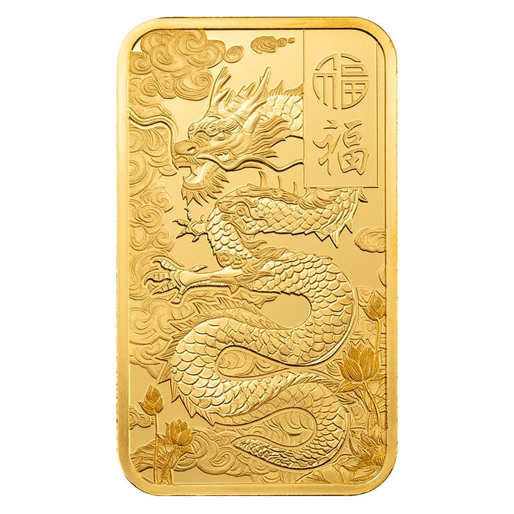 Lingote de Oro 1 oz PAMP, Dragón Buena Suerte — Imagen 4 de 4