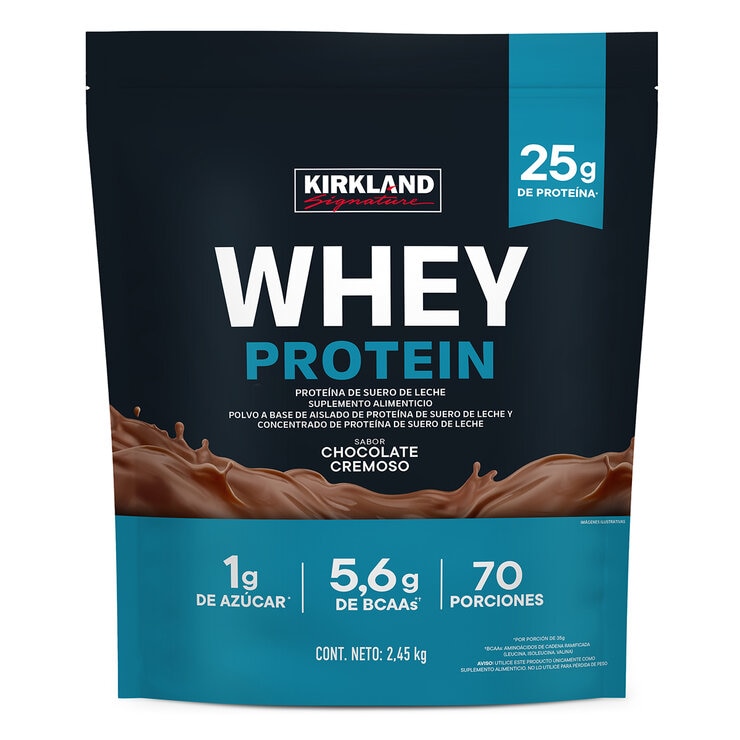 Kirkland Signature Whey Proteína de Suero de Leche en Polvo, Sabor Chocolate 2,45kg — Imagen 1 de 2