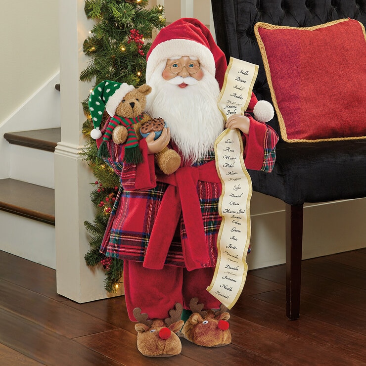Santa Decorativo con Oso de Peluche 91cm — Imagen 1 de 3