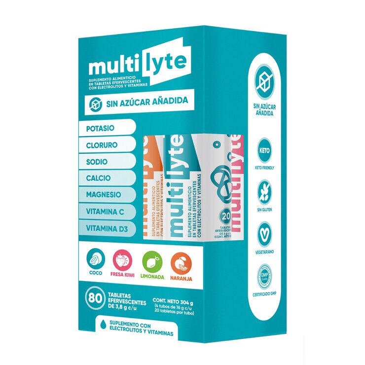 Multilyte tabletas efervecentes sin azucar 80 tabletas — Imagen 1 de 3