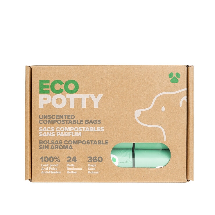 Eco Potty Bolsas Compostables para Desechos de Mascotas 24 rollos con 15 bolsas — Imagen 1 de 3