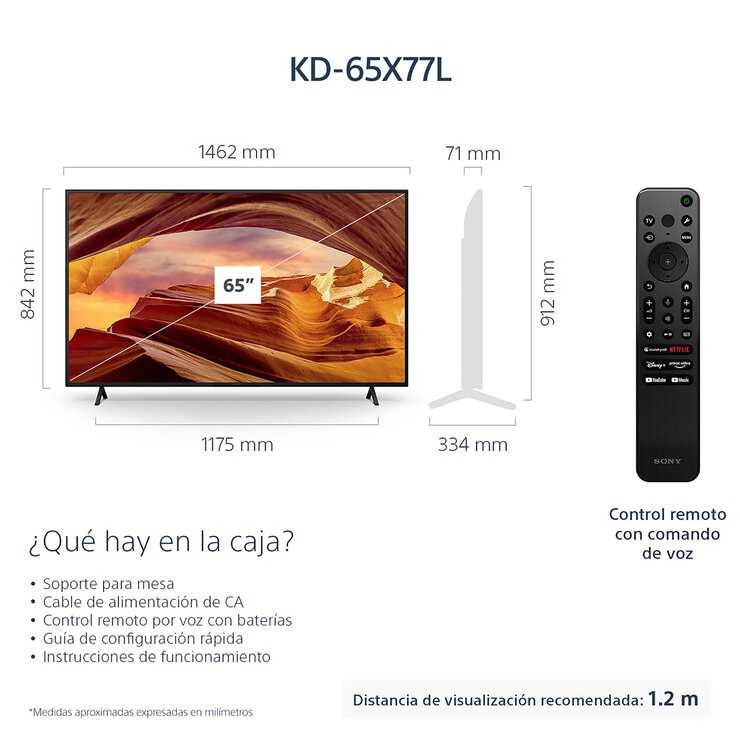 Sony Pantalla 65” 4K UHD Google TV — Imagen 2 de 4