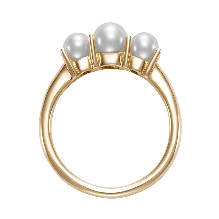 Anillo de Perla Cultivada, Oro Amarillo de 14K — Imagen 3 de 4