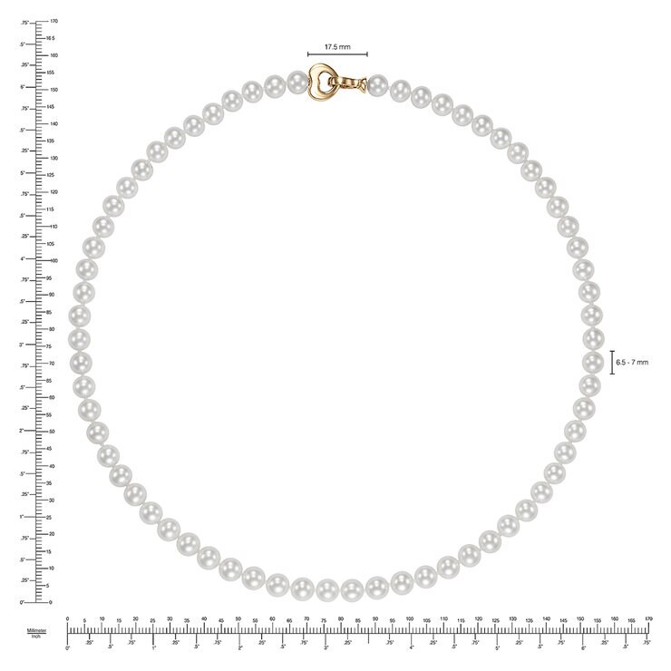 Collar de Perlas Cultivadas, 6.5-7mm, Oro Amarillo de 14K — Imagen 4 de 4