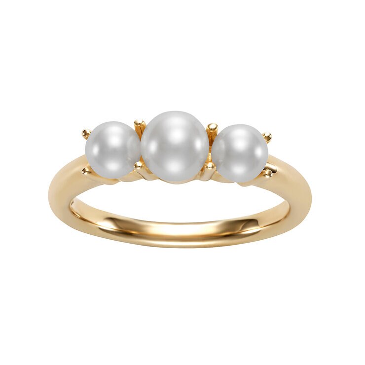 Anillo de Perla Cultivada, Oro Amarillo de 14K