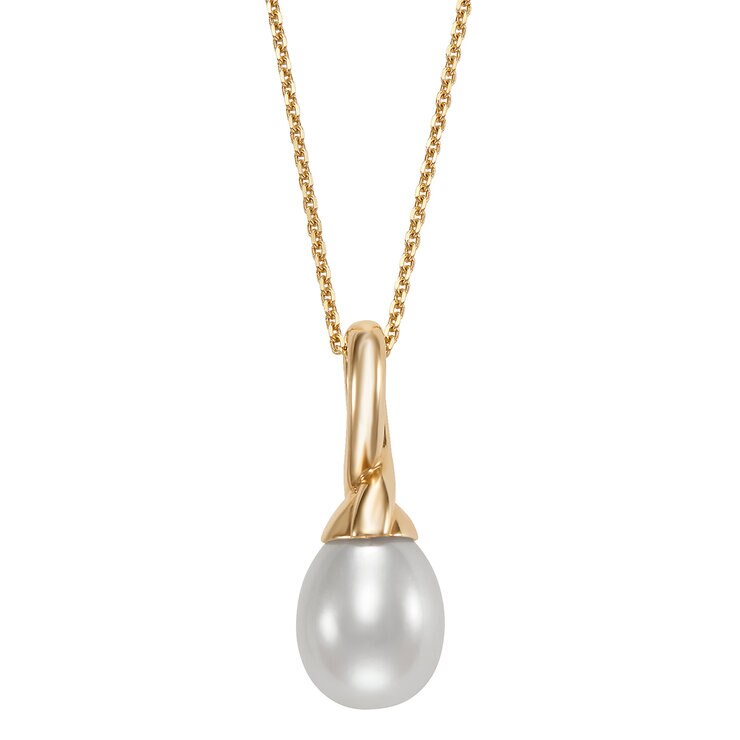 Dije de Perla Cultivada, 9-10mm, Oro Amarillo de 14K — Imagen 4 de 4