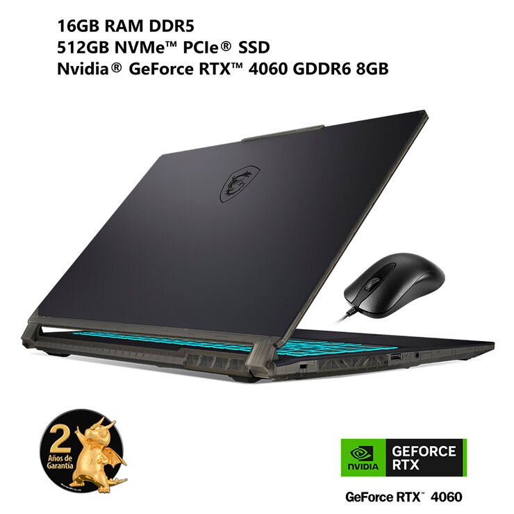 MSI Cyborg Gaming 15 Laptop 15.6'' FHD Intel Core i7 16GB 512GB SSD + Mouse — Imagen 3 de 4