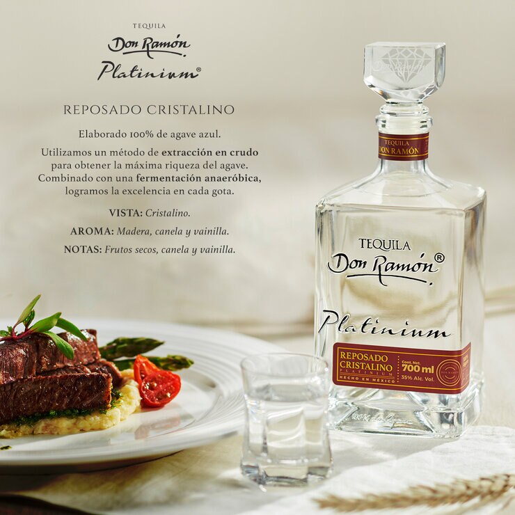 Tequila Don Ramón Reposado Cristalino 700 ml — Imagen 2 de 2