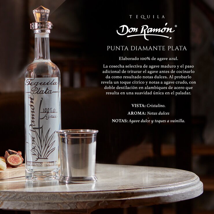 Tequila Don Ramon Plata Plata Punta Diamante 2 de 750 ml — Imagen 2 de 2