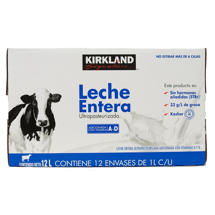 Leche Entera, Kirkland Signature 12 Piezas de 1L — Imagen 2 de 3