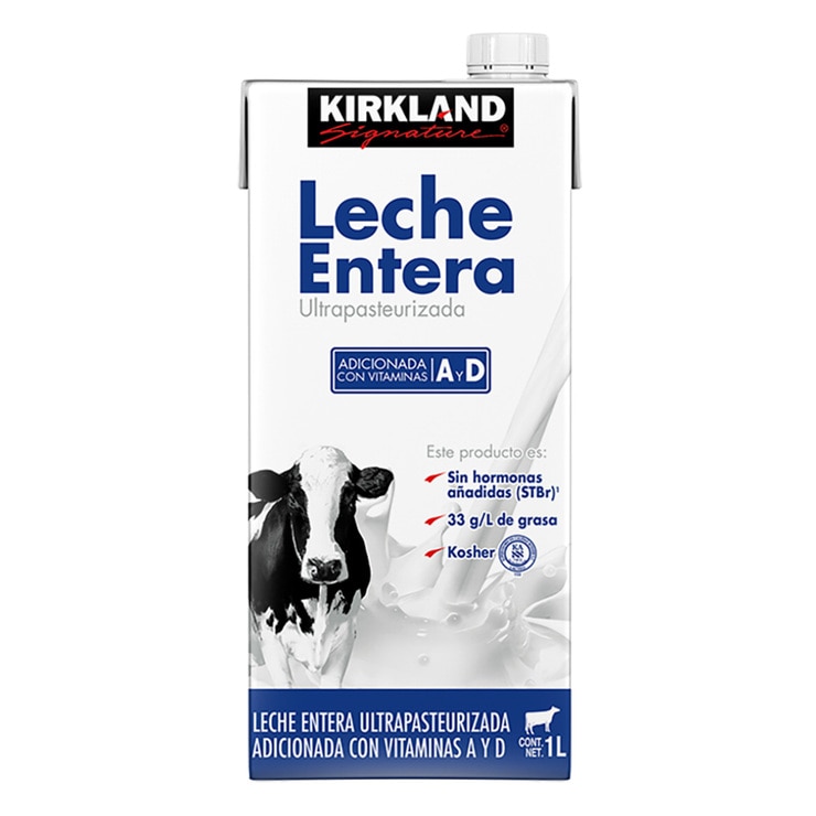 Leche Entera, Kirkland Signature 12 Piezas de 1L — Imagen 1 de 3