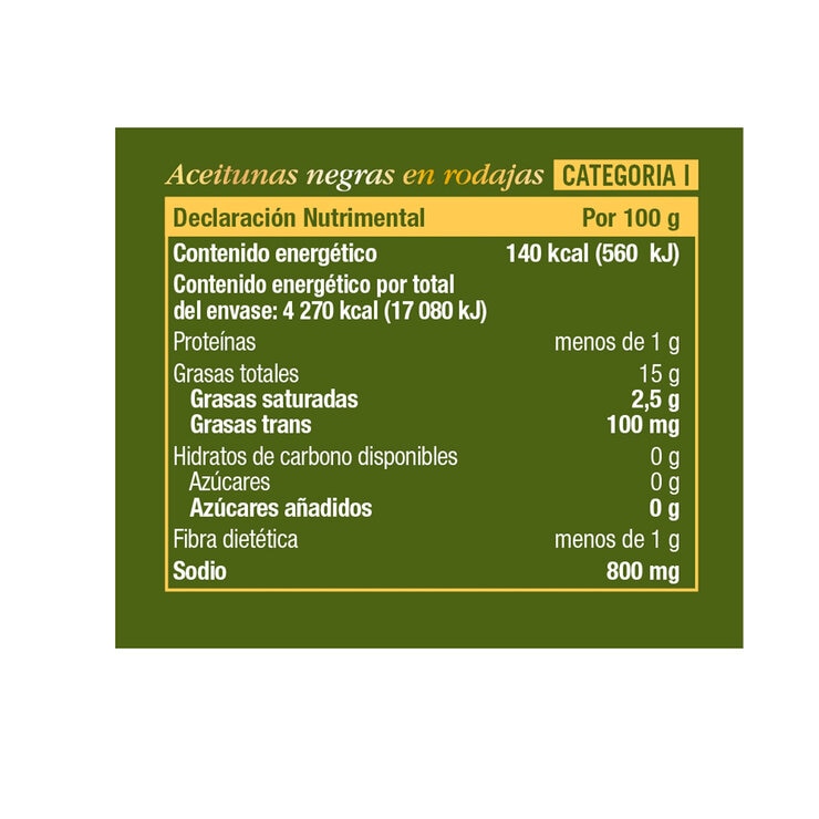 Carbonell Aceitunas Negras En Rodajas 3.05 Kg — Imagen 2 de 4