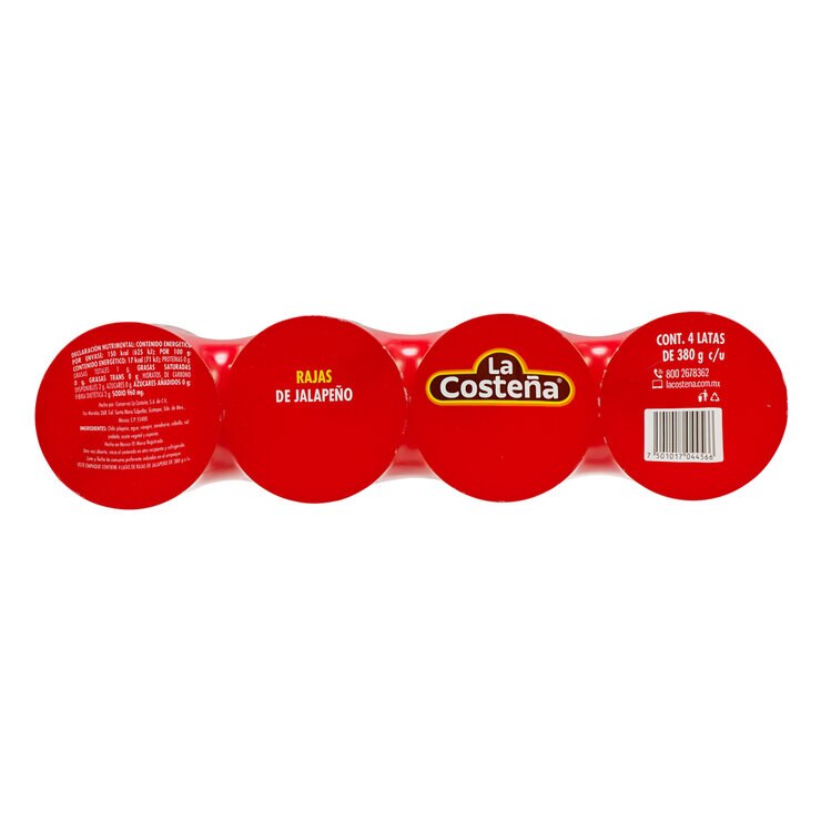 La Costeña Rajas De Jalapeño 4/380 g — Imagen 2 de 2