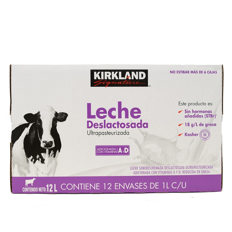 Leche Deslactosada, Kirkland Signature 12 Piezas de 1L — Imagen 2 de 3