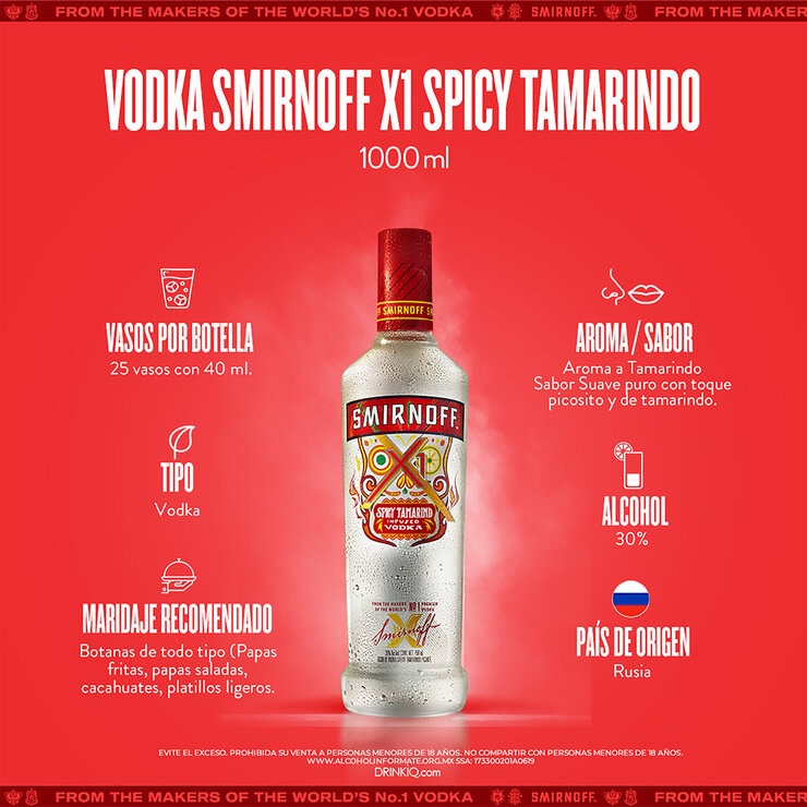 Vodka Smirfnoff Tamarindo 1L — Imagen 4 de 4