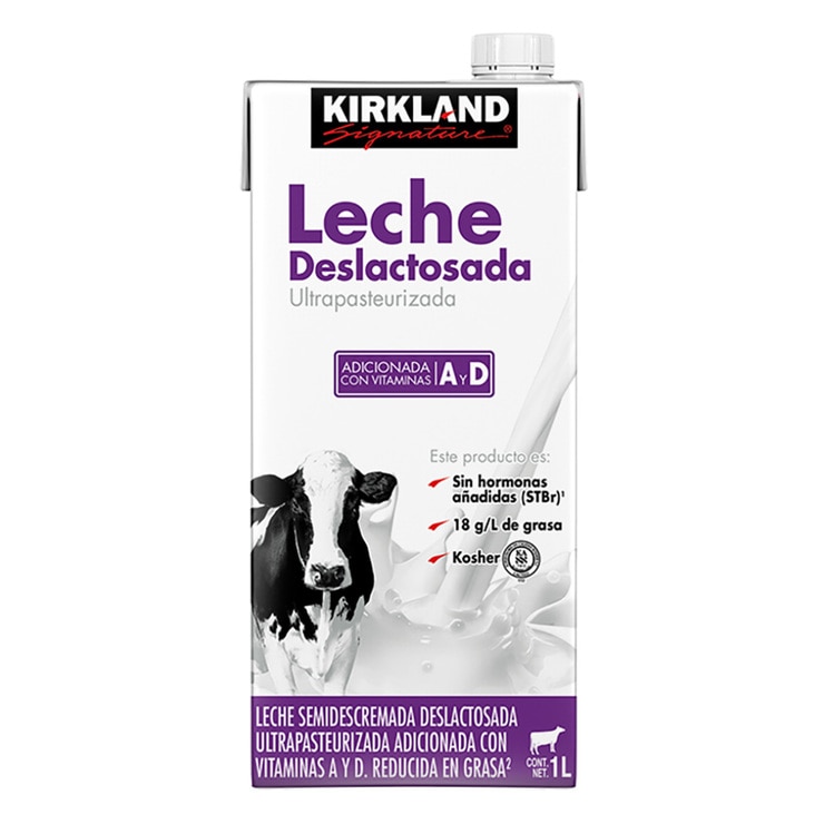 Leche Deslactosada, Kirkland Signature 12 Piezas de 1L — Imagen 1 de 3