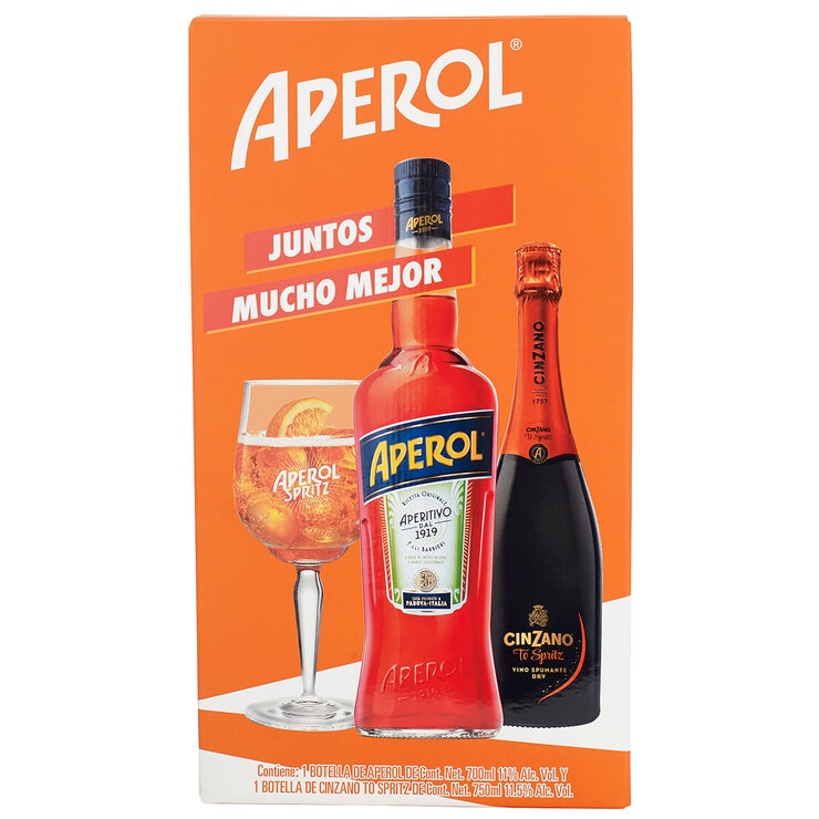 LICOR APEROL 700 ML +CINZANO 750ML C6L54P216 — Imagen 1 de 2