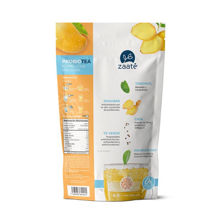 Zaaté Probiotea Kombucha Mango Jengibre 700 g — Imagen 2 de 2