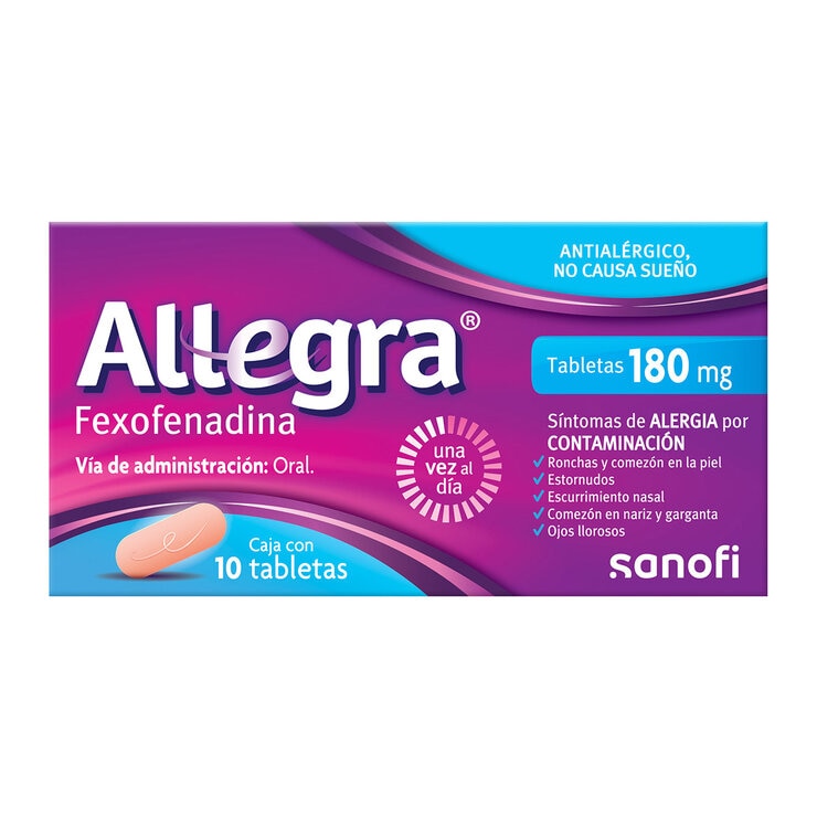 Allegra Tabletas 180mg 2 Cajas de 10 Tabletas c/u — Imagen 1 de 4