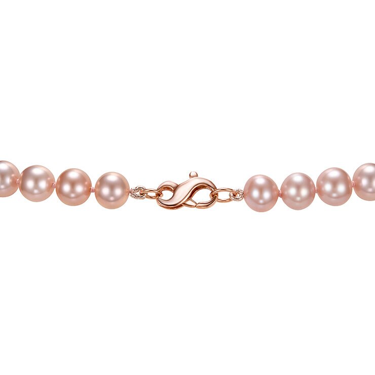 Collar de Perlas Cultivadas, 8.0-8.5mm, Oro Rosa de 14K — Imagen 3 de 4