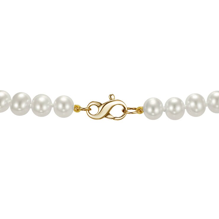 Collar de Perlas Cultivadas, 7-7.5mm, Oro Amarillo de 14K — Imagen 2 de 4