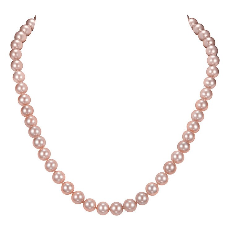 Collar de Perlas Cultivadas, 8.0-8.5mm, Oro Rosa de 14K — Imagen 1 de 4