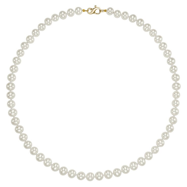 Collar de Perlas Cultivadas, 7-7.5mm, Oro Amarillo de 14K — Imagen 4 de 4
