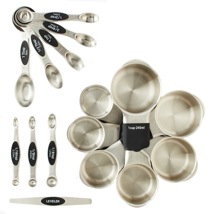MIU Tazas y Cucharas Medidoras de Acero Inoxidable 15 piezas — Imagen 1 de 3