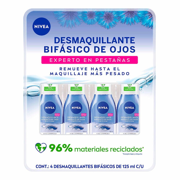 Nivea Desmaquillante Bifásico 4 pzas de 125 ml c/u — Imagen 1 de 4