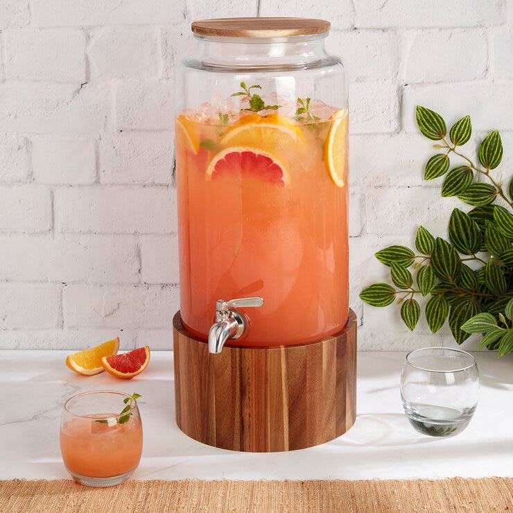 Studio Tu. Dispensador de Vidrio con Base de Madera de Acacia para Bebidas de 8.3L — Imagen 2 de 3