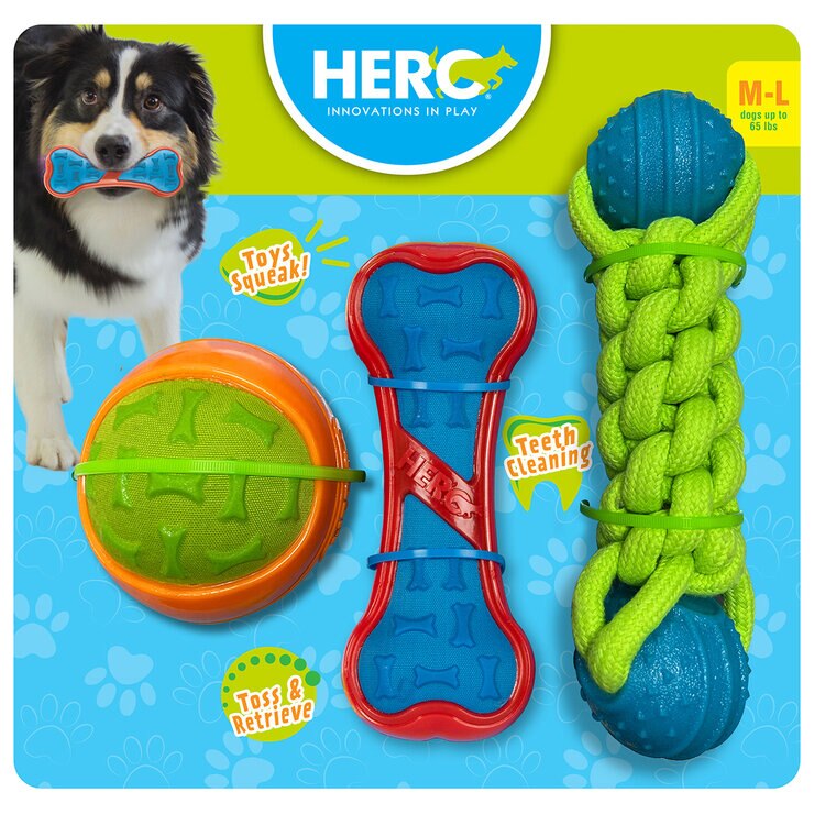 Hero Juguetes para Perro 3 pzs — Imagen 1 de 4