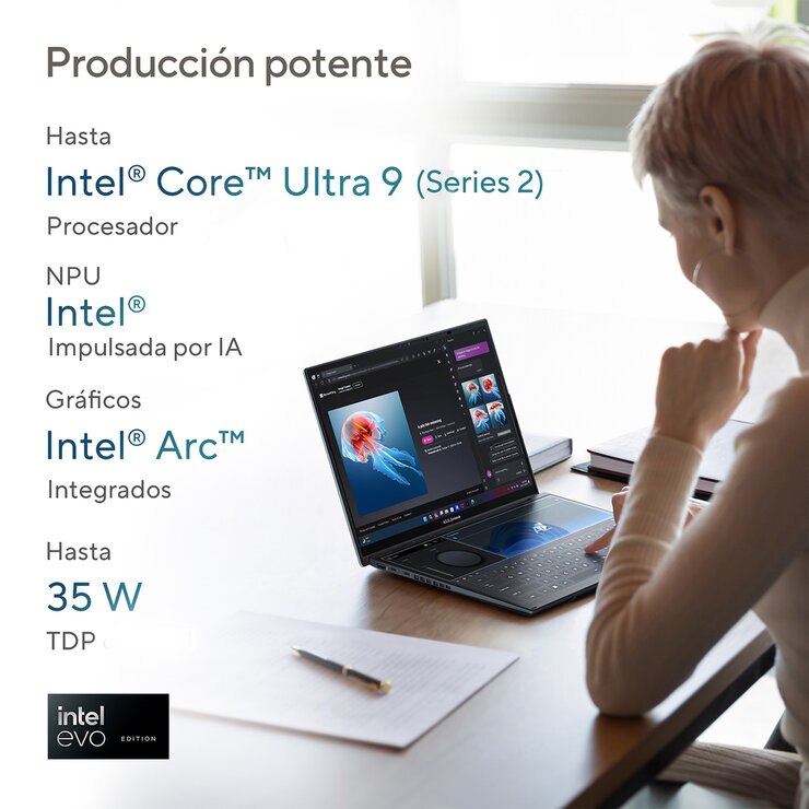 ASUS Zenbook DUO Laptop 14" 3K OLED Dual Intel Core Ultra 9 Series 2 32 GB 2TB SSD — Imagen 2 de 4