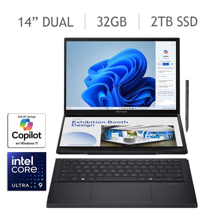 ASUS Zenbook DUO Laptop 14" 3K OLED Dual Intel Core Ultra 9 Series 2 32 GB 2TB SSD — Imagen 1 de 4