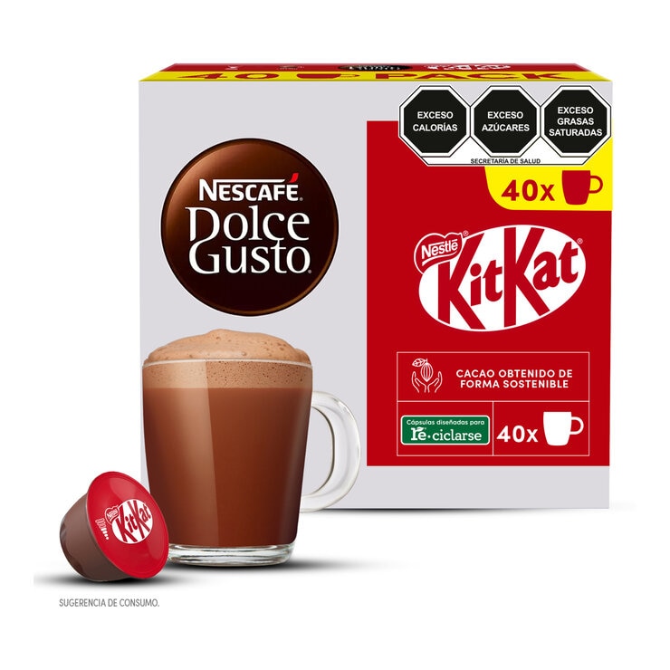 Nescafé Dolce Gusto, 40 cápsulas sabor chocolate KitKat — Imagen 1 de 4