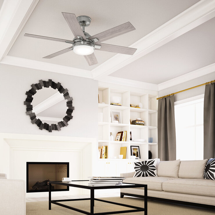 Hunter, Ventilador de Techo Georgetown 52" Acabado Níquel Cepillado — Imagen 2 de 4