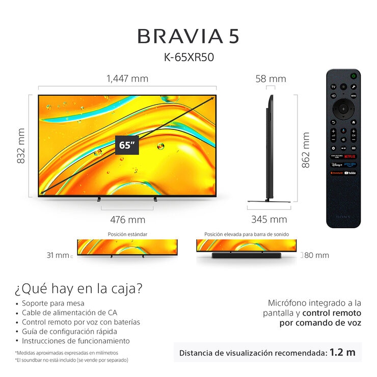 Sony Pantalla 65" BRAVIA 5 Mini LED Smart TV — Imagen 3 de 4