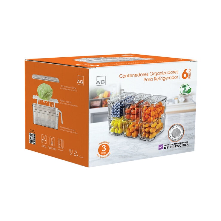 AG Box, Organizador para Refrigerador, 6 Piezas — Imagen 1 de 4
