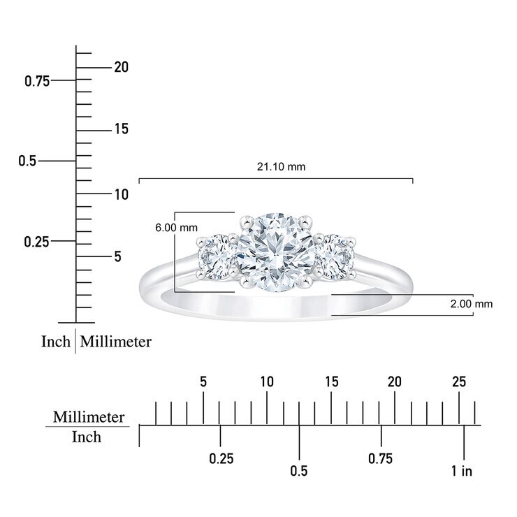 Anillo, Diamantes, 1.17ctw, Oro Blanco 14K — Imagen 3 de 4